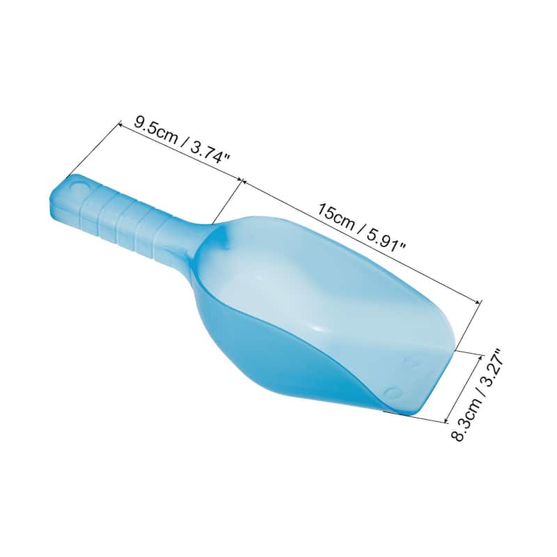 2Pcs Ice Scoop Plastic 5.9x3.3x2.4" Flour Cereal Sugar Shovel Blue