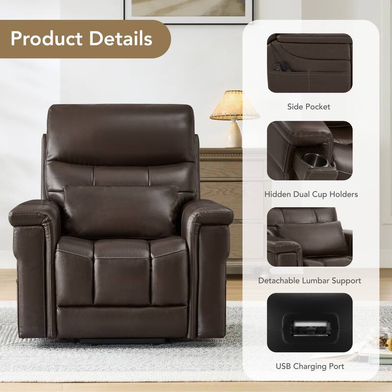 Spruce & Spring Dual Motors Lay Flat Recliner Lift Recliner for Elderly