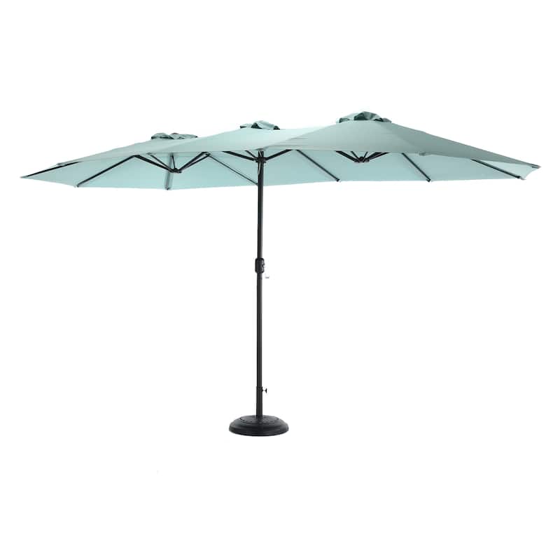 14.8 Ft Double Sided Outdoor Umbrella Rectangular Large with Crank ( Navy blue )