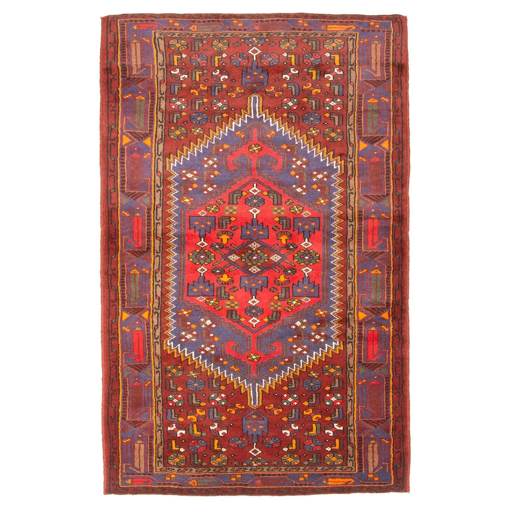 ECARPETGALLERY Hand-knotted Andelz Dark Blue Wool Rug - 4'3 x 6'8