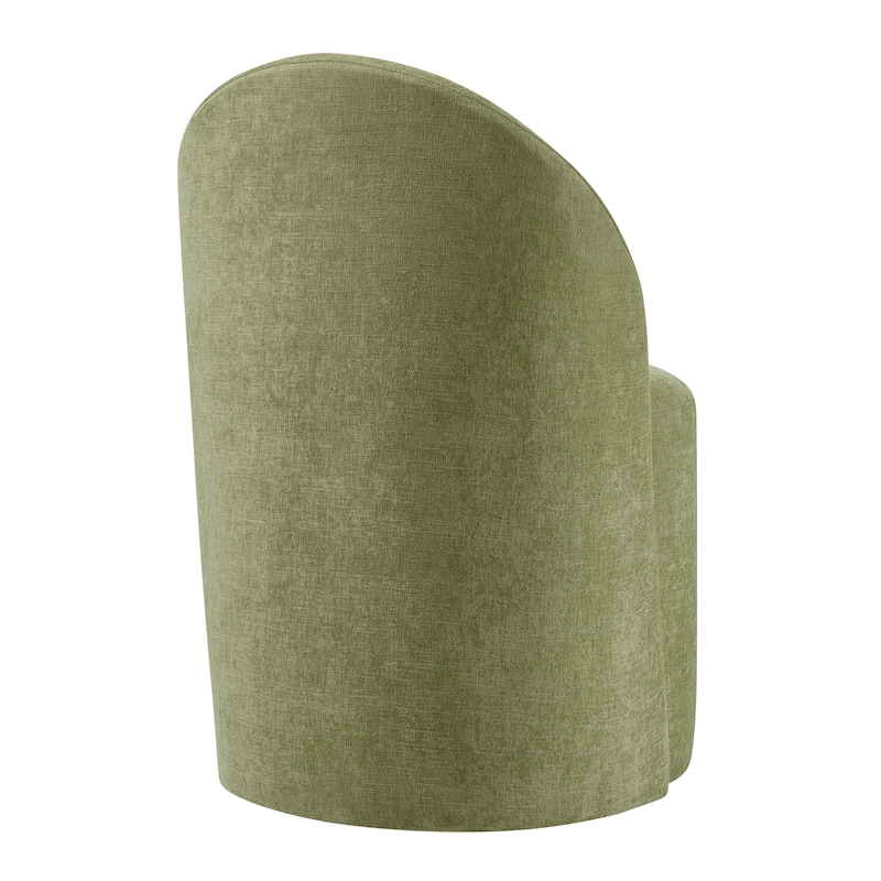 NPD Furniture Cabrina Chenille Dining Chair with Casters