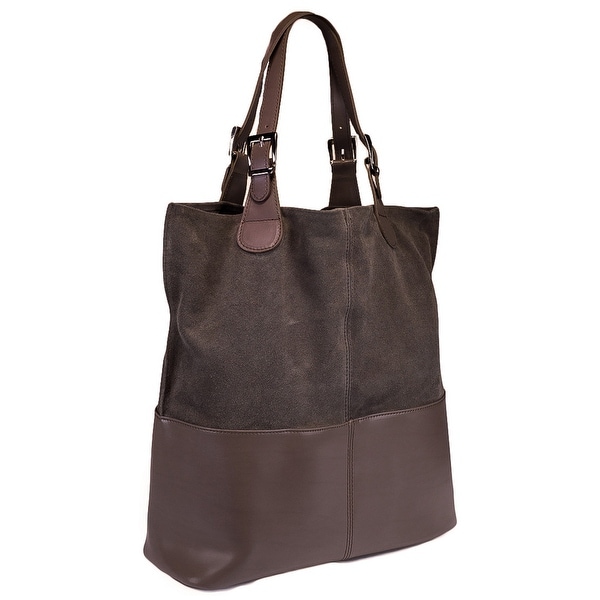 HS5254 TP ZOE Leather Shopper/Tote Bag - Taupe - 14.5-15-6