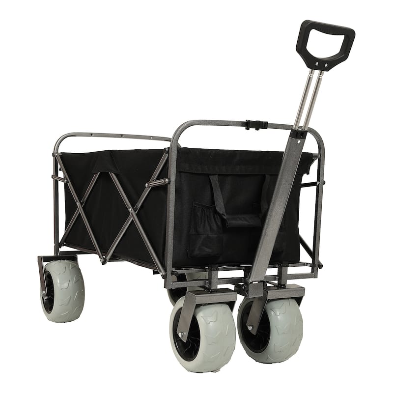 Beach Wagon with Big Wheels for Sand 500lbs capacity - All Terrain Steel Frame Utility Cart