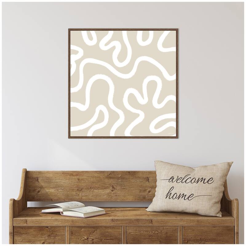 Kate and Laurel Organic Figures by Gabrielly Guedes Framed Canvas Wall Art Print