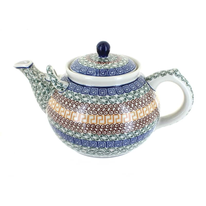 Blue Rose Polish Pottery 444 Ceramika Artystyczna Large Teapot