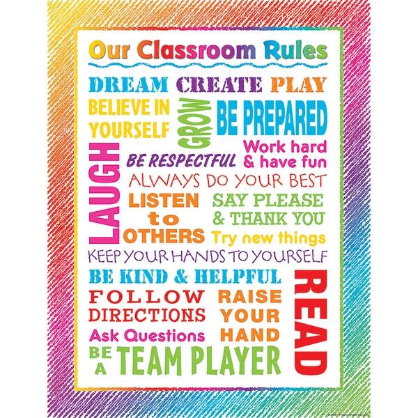 Shop Colorful Scribble Our Classroom Rules Chart Overstock