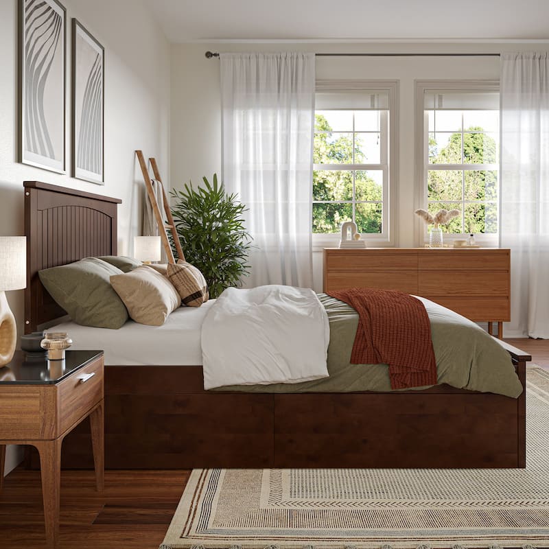 AFI Nantucket Platform Bed with Matching Footboard & Storage Drawers