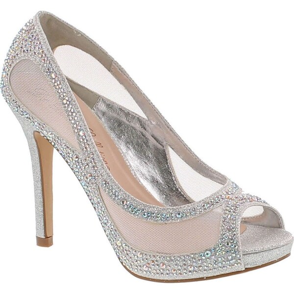 De Blossom Womens Barbara-58 Wedding Party High Heel Rhinestones Elegant Pumps Shoes