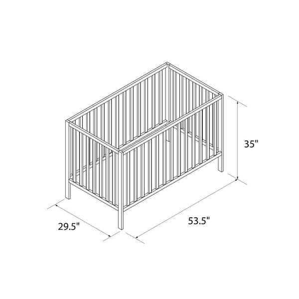 dimension image slide 1 of 2, Ema 3-in-1 Convertible Crib
