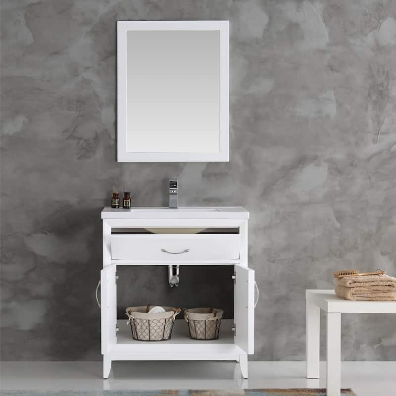 Fresca Cambridge 30" Free Standing Vanity Set with Wood Cabinet,
