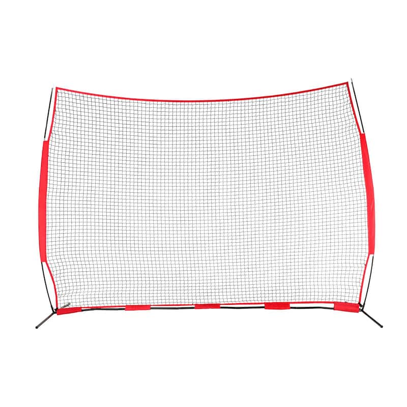 12 x 9 Feet Portable Compact Barricade Backstop Netting with Steel Pipe Frame and Carry Bag