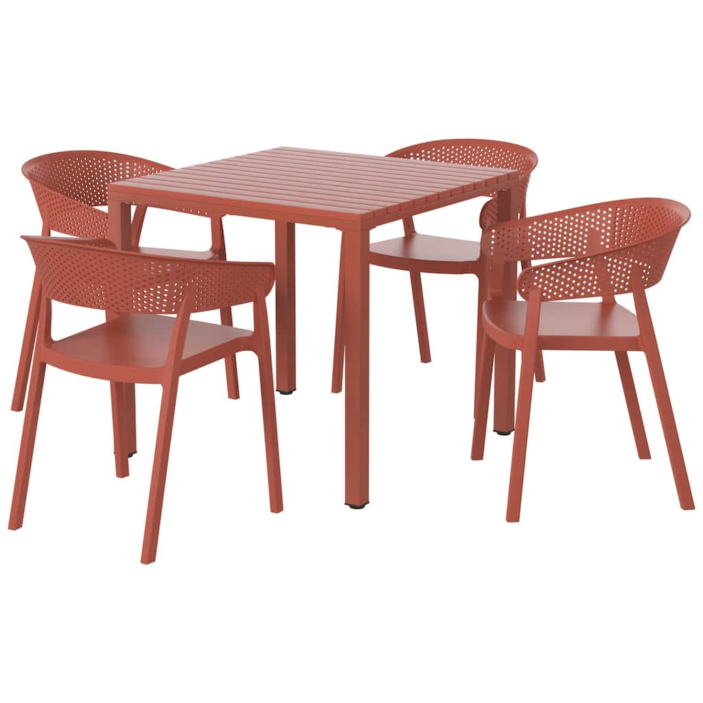 Frond and Form 4-Person Outdoor Square Dining Set