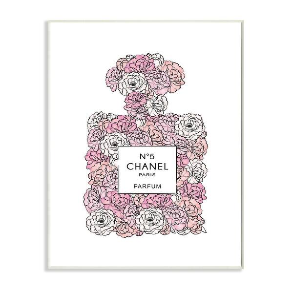 Stupell Industries Pink Rose Floral Perfume Bottle Designer Fashion ...