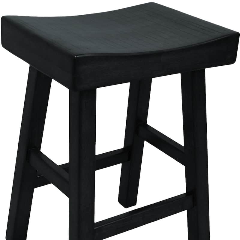 HomeRoots 25" Solid Wood Backless Counter Height Bar Chair
