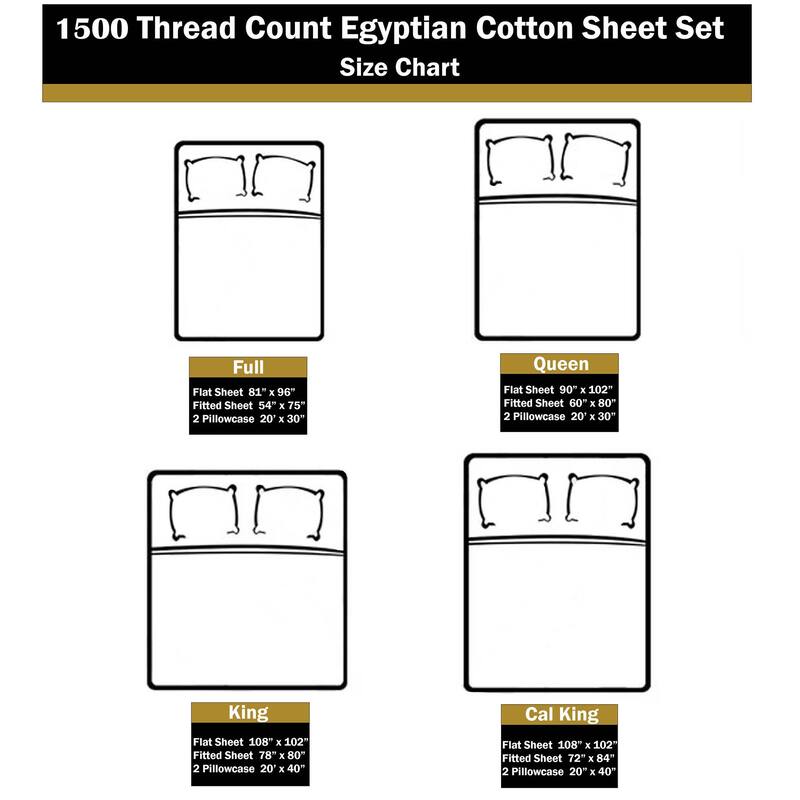 Superior Egyptian Cotton 1500 Thread Count Bed Sheet Set