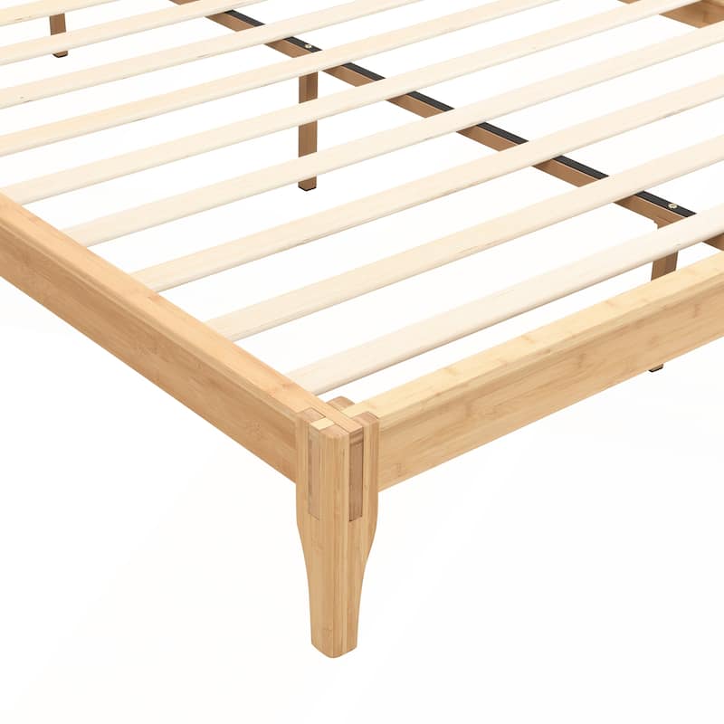 12 Inch Queen Size Solid Dry Bamboo Wood Platform Bed Frame