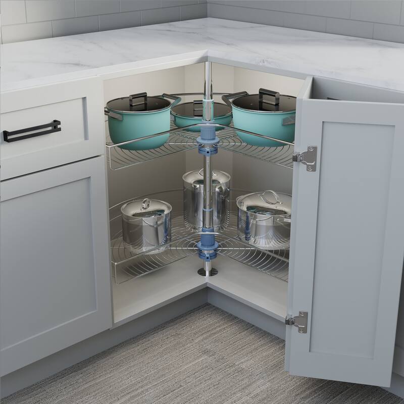 Dowell Lazy Susan 32" Diameter - 270 Degree Double Rack Stainless Steel