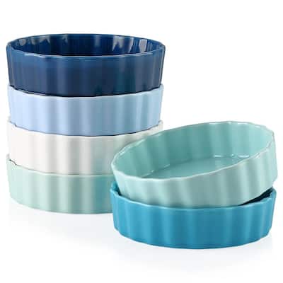 LOVECASA 6 oz Porcelain Mini Ramekins (Set of 6)