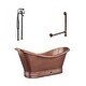 preview thumbnail 1 of 8, Euclid 6' Copper Freestanding Bathtub with Faucet and Drain Kit