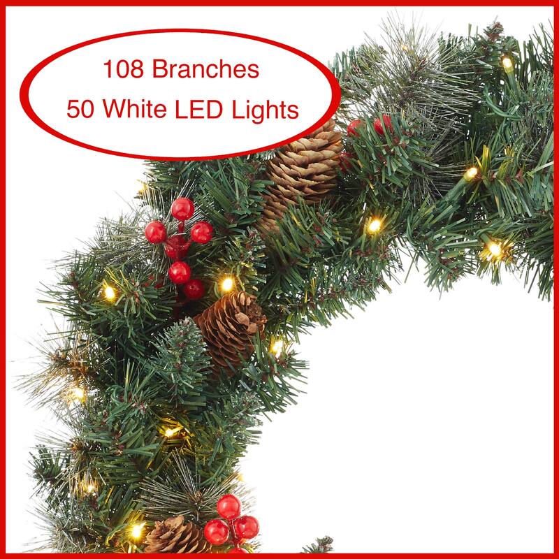 Green Fir Artificial Holiday Christmas Wreath Holiday Décor