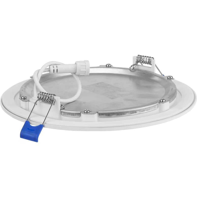 Everlume Collection 6 in. Satin White 5-CCT LED Low Profile Canless Recessed Downlight - 7.165 in x 7.165 in x 1.815 in