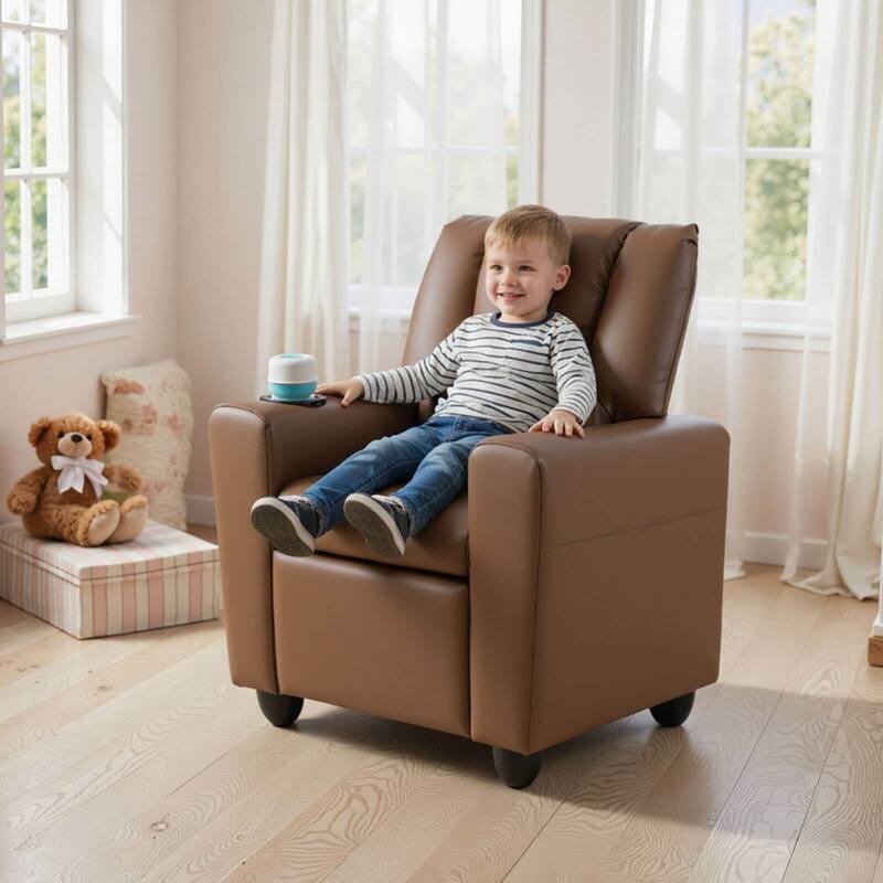 Costway Kids Recliner with Cup Holder with Adjustable Backrest &