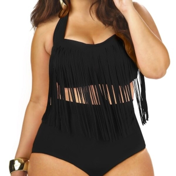 high waisted fringe bikini