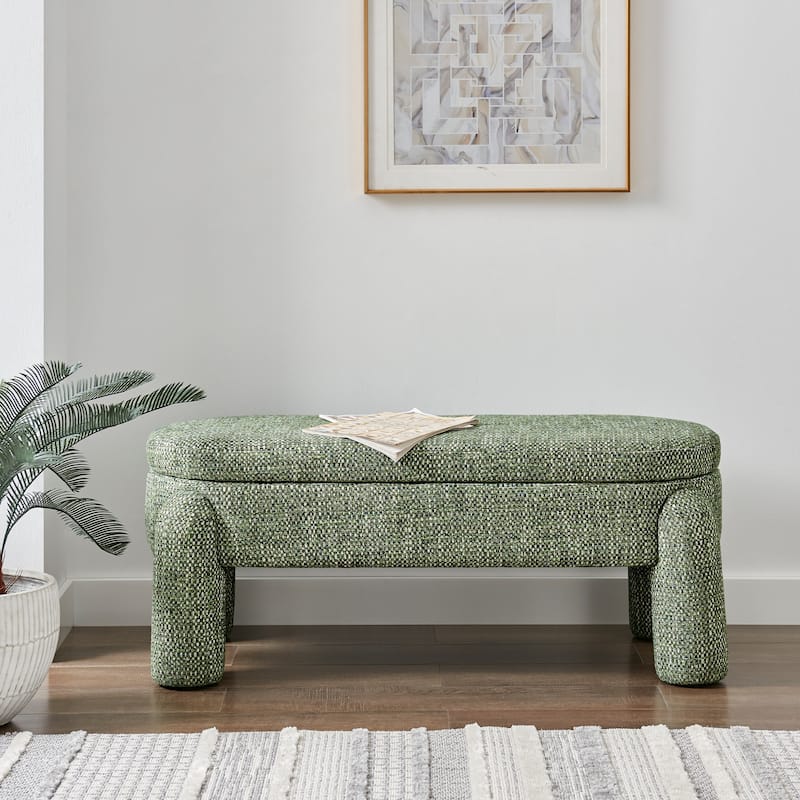 NPD Furniture Bowden Chenille Upholstered Bench