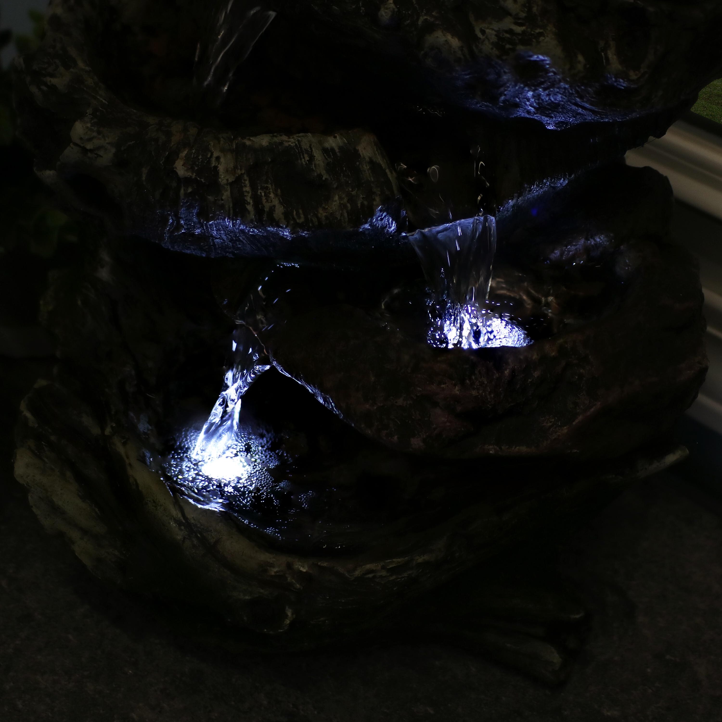 5 Step Rock Fall Indoor Electric Tabletop Fountain & LED Lights Water Fountain 