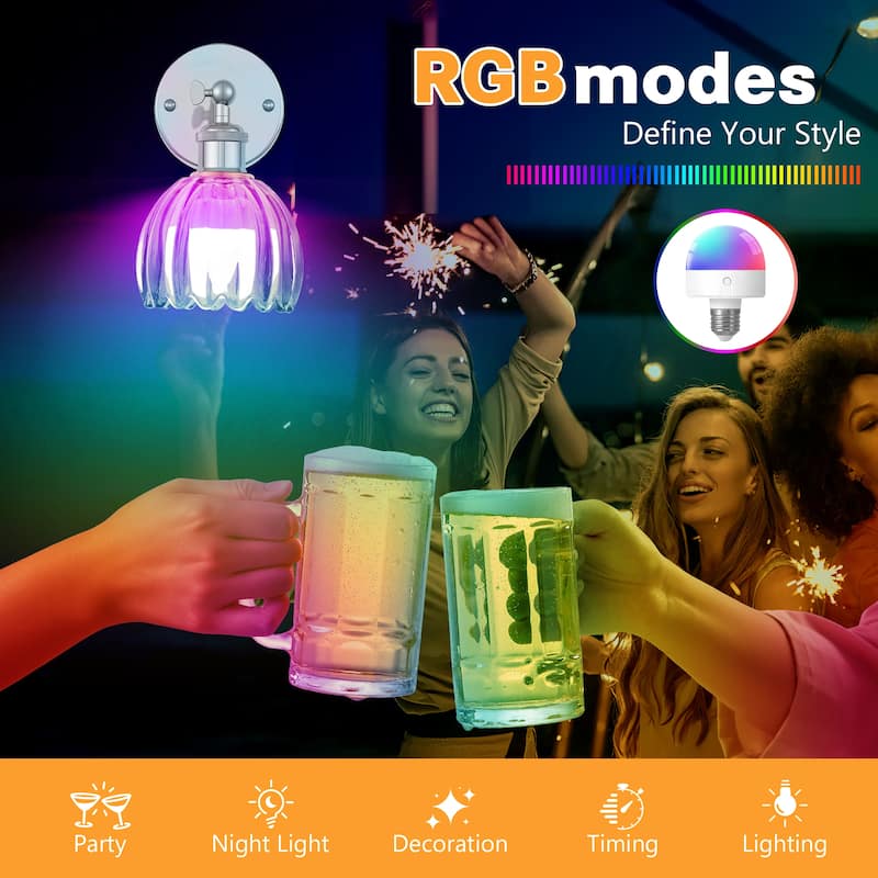 Adjustable Vintage Wall Sconce with Amber Tulip Glass Brass Fixture with Switch Ideal for Bedroom Hallway or Entry