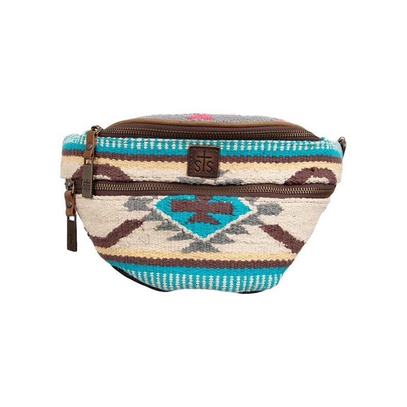 multi colored fanny pack