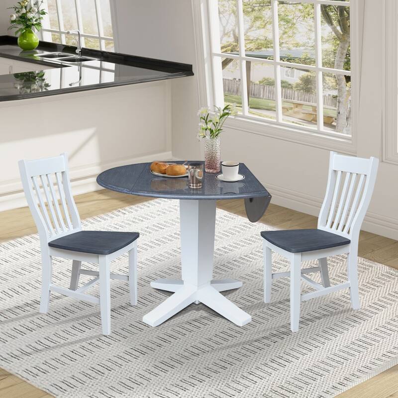 42" Round Drop Leaf Table with Dining Chairs