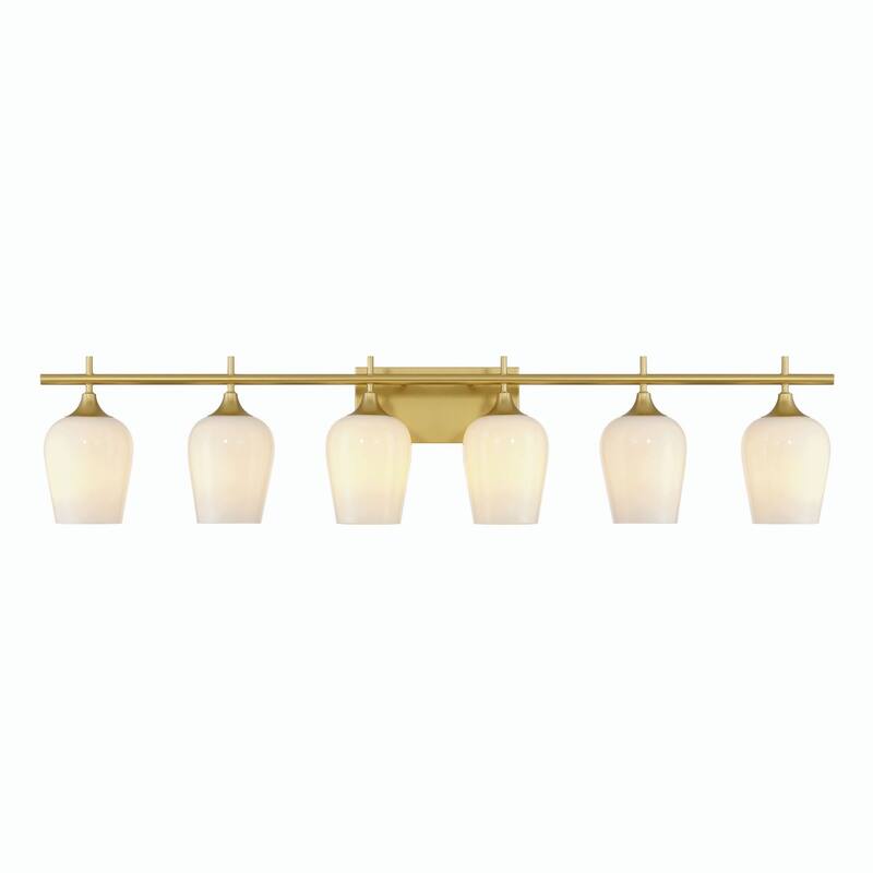 Amboise 6- Light Modern Bathroom Vanity Light with Clear Glass Shade with UL Certified - 6-light