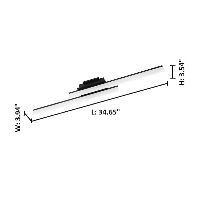 Eglo Palmital 1 LED Ceiling Light w/ Matte Black Finish and Satin Shade