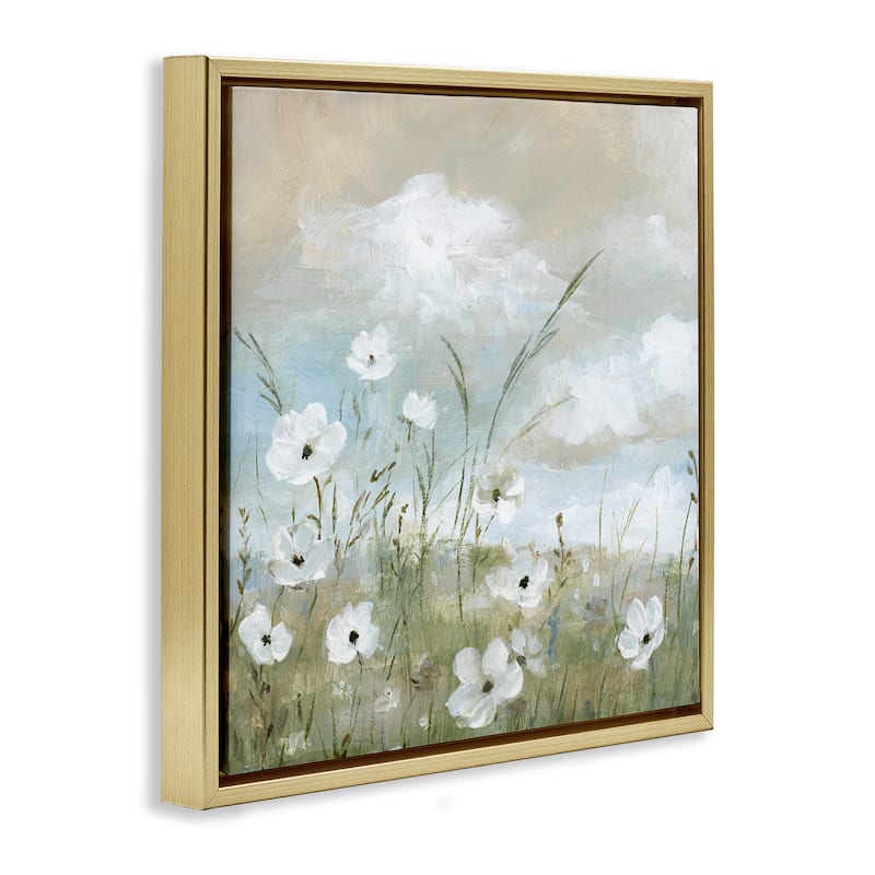 Stupell Clouds Beyond Meadow Framed Floater Canvas Wall Art Design By Nan