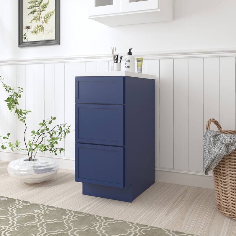 Vanity Art 15" Freestanding Single Base 3 Drawers Storage Cabinet
