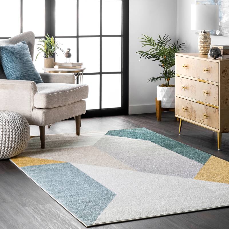 Nuloom Raegan Modern Abstract Area Rug - 8' x 10' - Light Grey