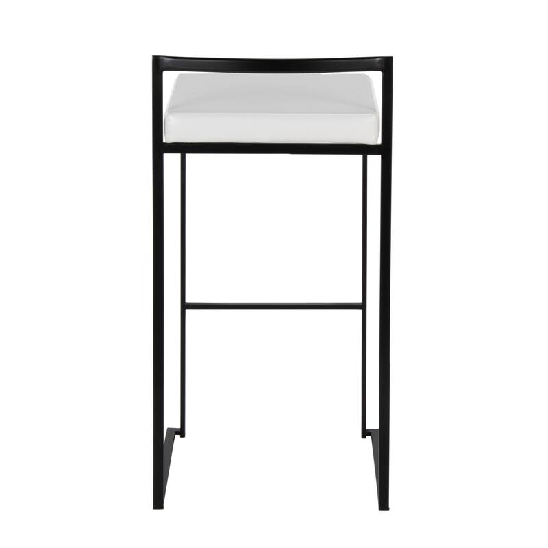 Porch & Den Forrest 30" Black Stackable Fully Welded Bar Stool (Set of 2)