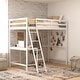 preview thumbnail 33 of 60, Traditional Wood Slat Loft Bed with Integrated Desk & Ladder White - Twin