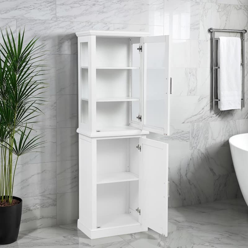 Serenity Tall Cabinet Black - White