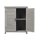 preview thumbnail 13 of 28, GDFStudio - Outdoor Wooden Potting Bench with Metal Tabletop Workstation and Storage Cabinet