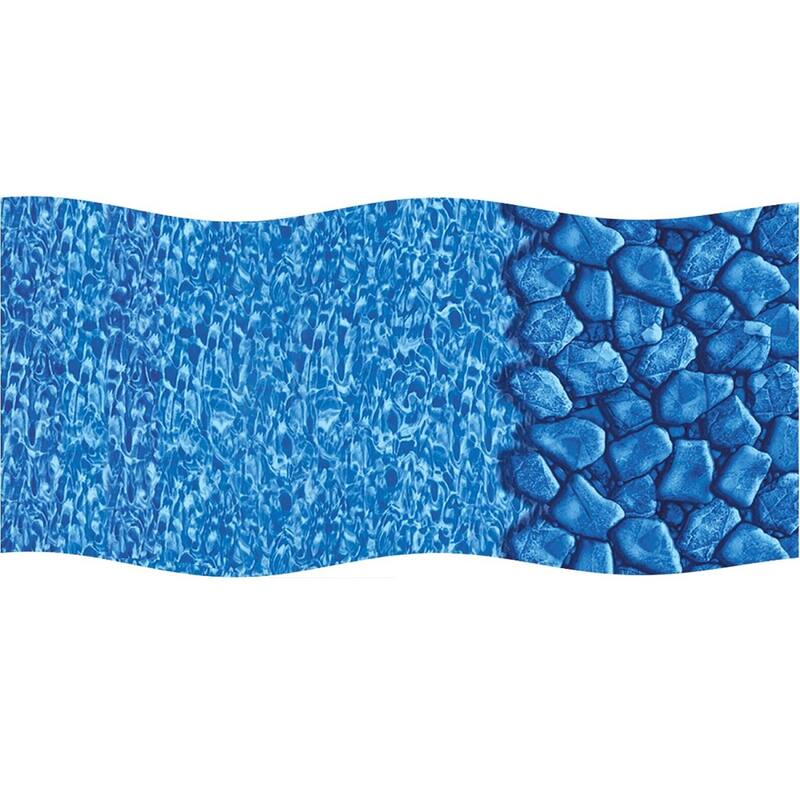 15' Blue Boulder Swirl Round Overlap Above Ground Swimming Pool Liner