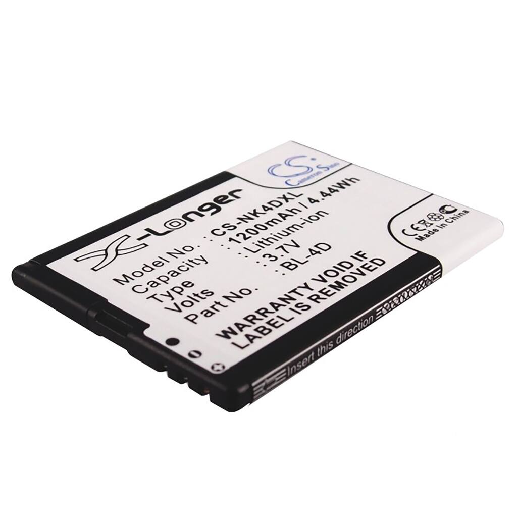 Battery for Nokia N8 BLU Hero 2 BL-4D N4D110J BL22 TB-BL4D ML0639 C4D10T N4D113J - Black