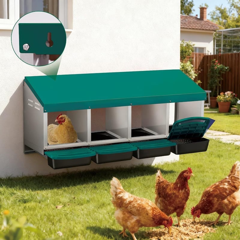 4 Holes Egg-Laying Boxes Nesting Boxes for Chickens Coops