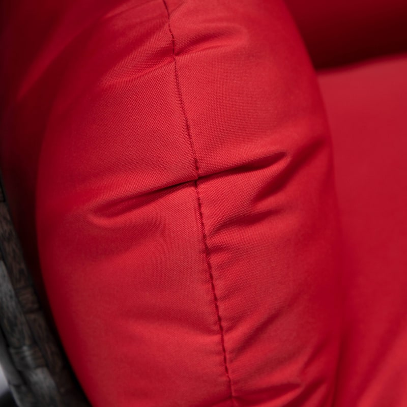 LeisureMod Charcoal Single Seater Rattan Wicker Egg Swing Hanging Chair for Indoor Outdoor Patio Porch Backyard Garden