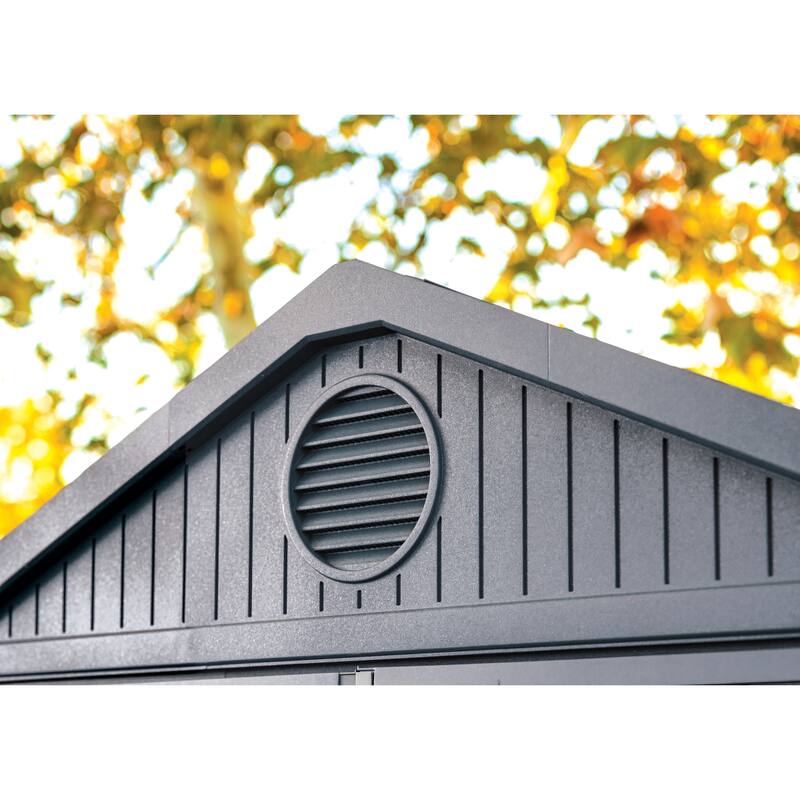 Keter Darwin 6x6 ft. Resin Outdoor Storage Shed With Floor for Patio Furniture and Tools, Graphite - 6x6 FT
