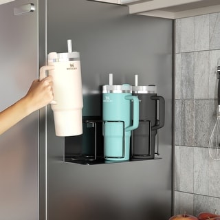 Sorbus Magnetic Stanley Cup Holder for 3 Cups, Bottle Organizer Adjustable Mount - 4.25” L x 13.25” W x 5.5” H