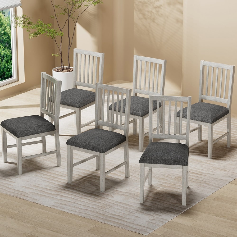 VECELO Modern Dining Chairs, Farmhouse Kitchen Chairs Set of 2/4/6, Kitchen Dining Chairs with Sturdy Solid Wood Frame