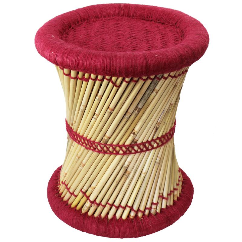 Natural Geo Moray Decorative Handwoven Jute Accent Stool