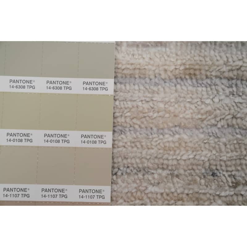Hand Knotted Oriental Viscose Silk Carpet Tribal Animal Pictorial Beige & Ivories Gabbeh Area Rug - 9' 9'' X 8' 2''